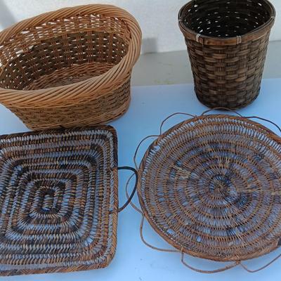 Collection of four Wicker baskets