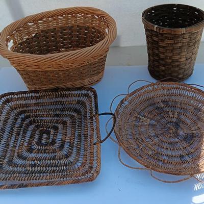 Collection of four Wicker baskets
