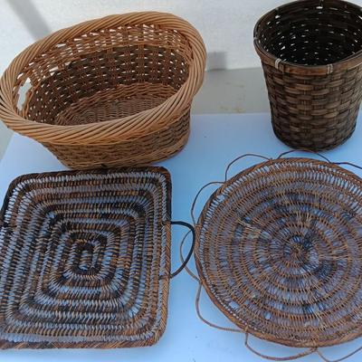 Collection of four Wicker baskets