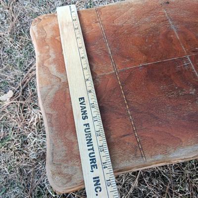 Antique wooden chair with small inlayed design top end table