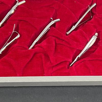 10 Vintage Silver Chopstick Holders from Japan