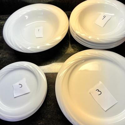 11 Pc. Lot White Dinnerware