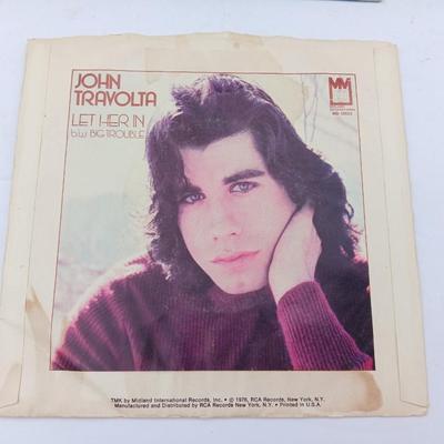 Two 45 LP Records - Juice newton and John Travolta with original sleeves
