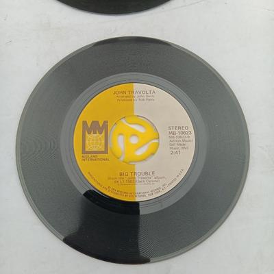 Two 45 LP Records - Juice newton and John Travolta with original sleeves