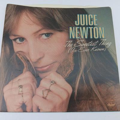 Two 45 LP Records - Juice newton and John Travolta with original sleeves