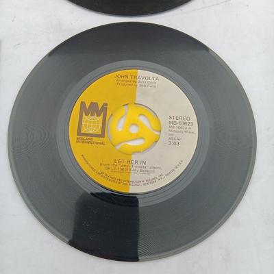 Two 45 LP Records - Juice newton and John Travolta with original sleeves