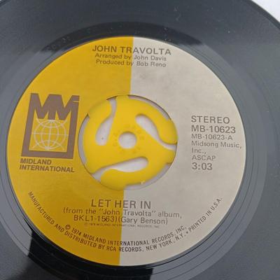 Two 45 LP Records - Juice newton and John Travolta with original sleeves
