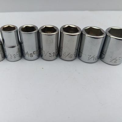 Craftsman Sockets - Craftsman tools - total of 9 3/16 -1/4 - 7/16 - 1/2 and more