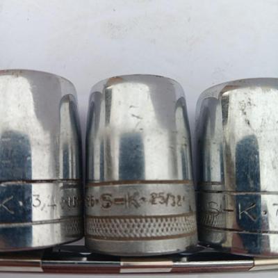 S-K Sockets on socket organizer - 7/6 - 15/26 - and more Total of 13 S-K TOOLS