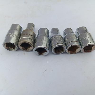 Six sockets Craftsman and made in Tiwan. 4mm & 4.5mm - 5mm & 5.5mm - 6mm & 6.5mm