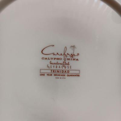 9 PLACE SETTING CALYPSO CHINA DINNERWARE W/EXTRAS