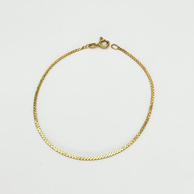 18K ~ YG 8â€ Serpentine Chain Bracelet