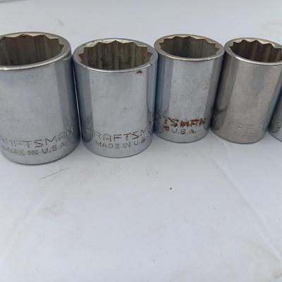 Craftsman Sockets - CRAFTSMAN TOOLS = total of 8 sockets 1" - 15/16 - 13/16 - 11/16 and more