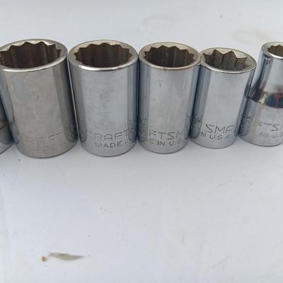 Craftsman Sockets - CRAFTSMAN TOOLS = total of 8 sockets 1" - 15/16 - 13/16 - 11/16 and more