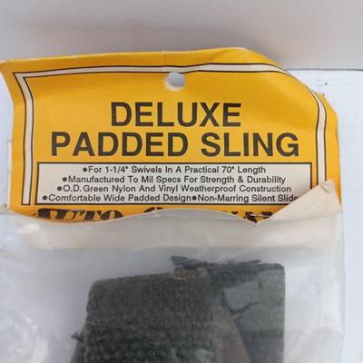New in package Deluxe Padded Sling for 1 1/4" Swivels in a practical 70" length
