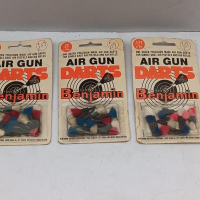Vintage Benjamin Air Gun Darts new in package 3 dozen .177 Cal. 45mm