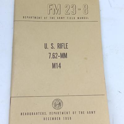 Military issued Field Manual M14 & M14A1 Rifles & U.S. Rifle 7.62 MM M14 Booklets
