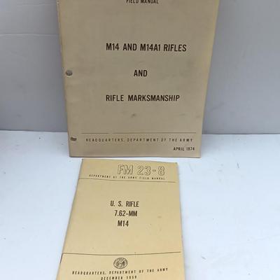 Military issued Field Manual M14 & M14A1 Rifles & U.S. Rifle 7.62 MM M14 Booklets