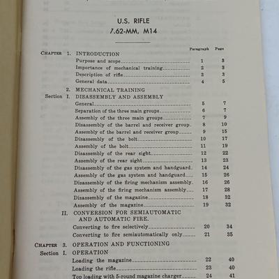 Military issued Field Manual M14 & M14A1 Rifles & U.S. Rifle 7.62 MM M14 Booklets