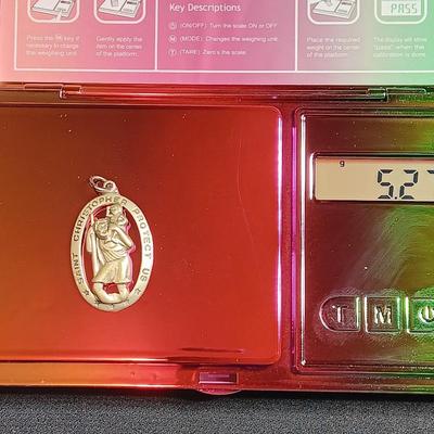 STERLING THEDA Saint Christopher Protect Us charm