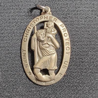 STERLING THEDA Saint Christopher Protect Us charm