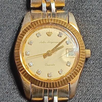Vintage Jules Jurgensen 10 diamond Quartz wristwatch