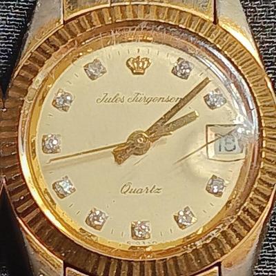 Vintage Jules Jurgensen 10 diamond Quartz wristwatch