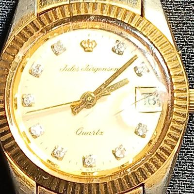 Vintage Jules Jurgensen 10 diamond Quartz wristwatch