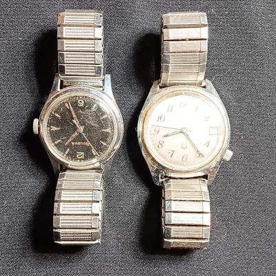 Two Bulova Accutron wristwatches for parts or repair UNTESTED