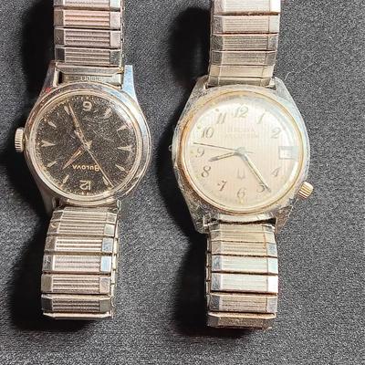 Two Bulova Accutron wristwatches for parts or repair UNTESTED