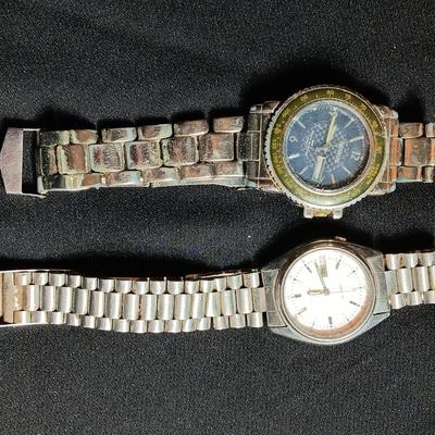 Two wristwatches Denrus & Seiko for parts or repair - UNTESTED