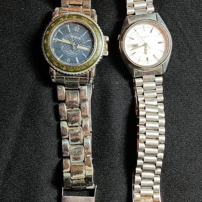 Two wristwatches Denrus & Seiko for parts or repair - UNTESTED
