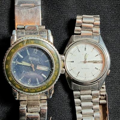 Two wristwatches Denrus & Seiko for parts or repair - UNTESTED