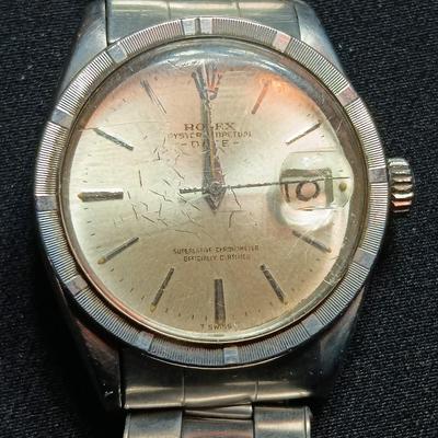 Vintage Rolodex Oyster Perpetual Date wristwatch UNTESTED but second hand working