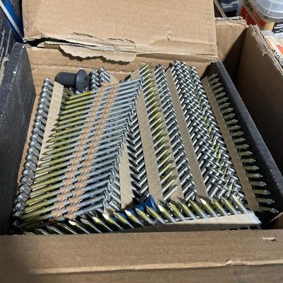 1 Box Full of Nail Gun Nails on strips