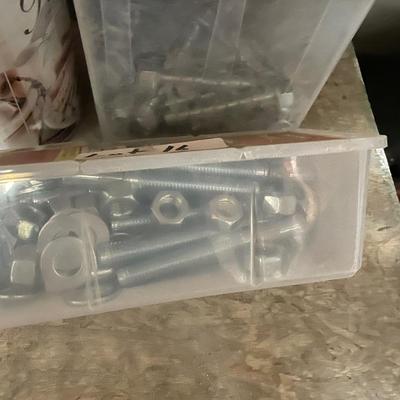 4 Containers with Assortment of long Anchor Bolts - lots of hardware