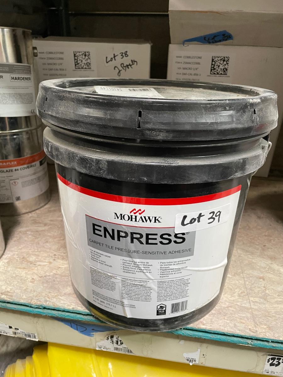 4 Gallon Bucket of Mohawk Enpress carpet tile pressuresensitive