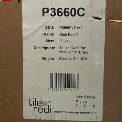 66.5" x 40.5" x 10.5" Shower Pan in box by Tile Redi - Model # 136715-01269 & P3660C