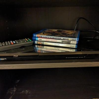 Sony Blu-ray with 3 movies and remote