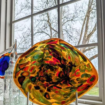 MCM Murano? Art Glass Tutti Frutti Millefiori Free Form Table Centerpiece Bowl