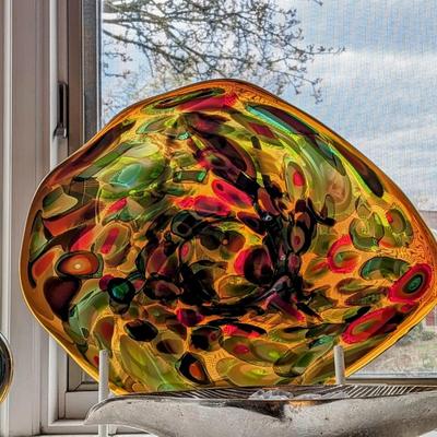 MCM Murano? Art Glass Tutti Frutti Millefiori Free Form Table Centerpiece Bowl