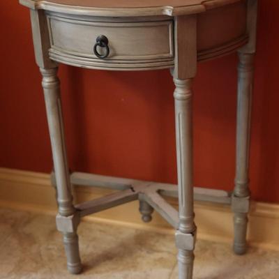 One Drawer Half Moon Table