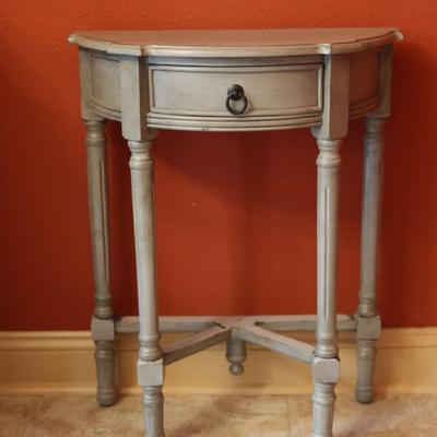 One Drawer Half Moon Table