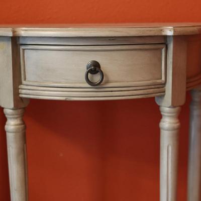 One Drawer Half Moon Table