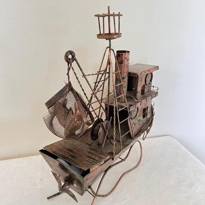 Great Mixed Lot - Vint. Postcards, Vint. Copper Musical Boat, Leather Bill Fold, + More