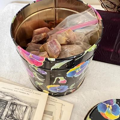 Great Mixed Lot - Vint. Postcards, Vint. Copper Musical Boat, Leather Bill Fold, + More