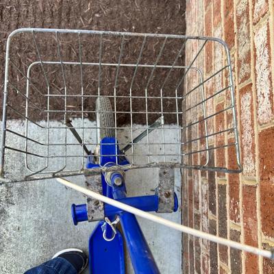 Amish Kick Scooter w Wire Basket & Foot Break