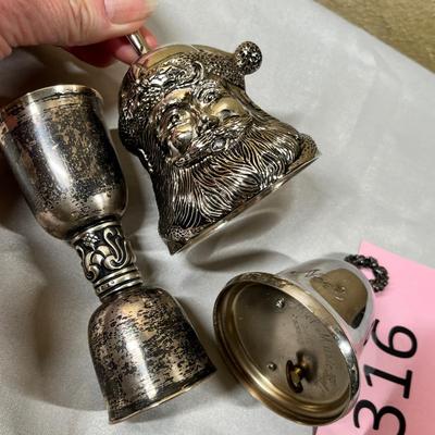 Silver Plate Bells & double shot glass