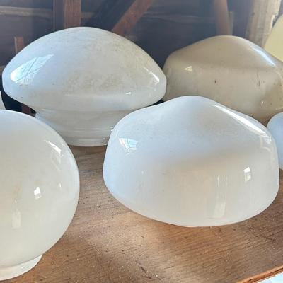 Estate lot of white glass ceiling lamp shades