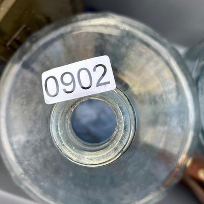 6 Pc. Lot - 2 Large Glass Jugs, Wooden Levels, Ammo Box